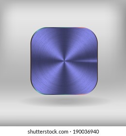 blue button template with metal texture