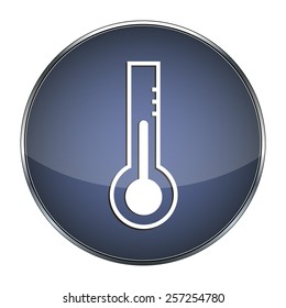 Blue button termometr on the white background
