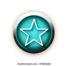 blue button vector star
