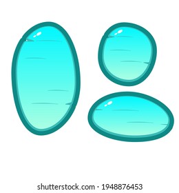 Botones azules Juego de caricaturas para juegos Estilo de madera Estilo de juego UI Diseño de vectores