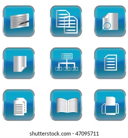 Blue buttons with pc icons