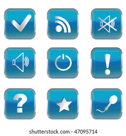 Blue buttons with pc icons