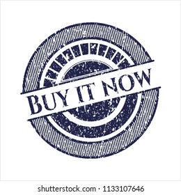 Blue Buy it Now rubber stamp with grunge texture