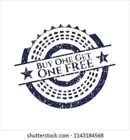 Blue Buy one get One Free distressed rubber grunge texture stamp