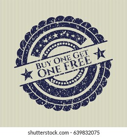 Blue Buy one get One Free distress grunge seal