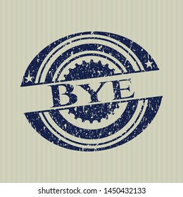 Blue Bye distressed grunge seal