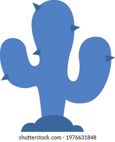 Cacto azul, ilustração ícone, vetor sobre fundo branco