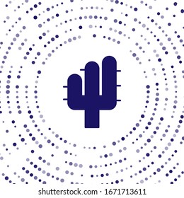 Blue Cactus Symbol einzeln auf weißem Hintergrund. Abstrakte Kreis Zufallspunkte. Vektorillustration-Illustration