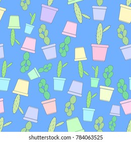 Blue cactus pattern