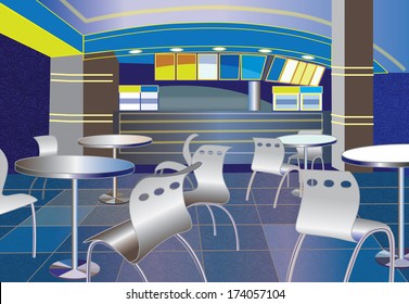 blauer Kaffeehaus (Vektorgrafik)
