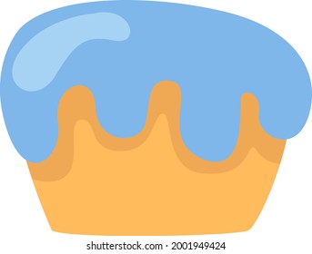 Torta azul, ilustración, vector sobre fondo blanco.