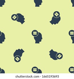 Blue Calculation icon isolated seamless pattern on yellow background.  Vector Illustration
