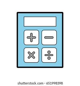 blue calculator cartoon