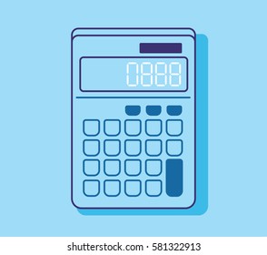 Blue Calculator Flat design icon