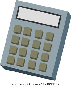 Blue calculator, illustration, vector on white background.