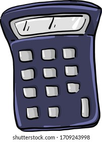 Calculadora azul, ilustración, vector sobre fondo blanco