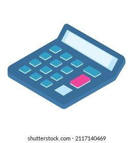 blue calculator image over white