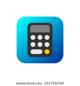 Vector de icono simple de logotipo de calculadora azul