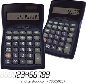 
blue calculator on isolated background