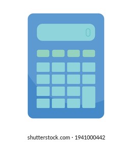 blue calculator on white background