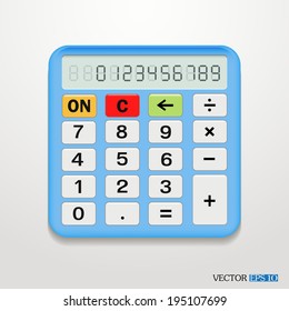 Blue calculator. Vector illustration