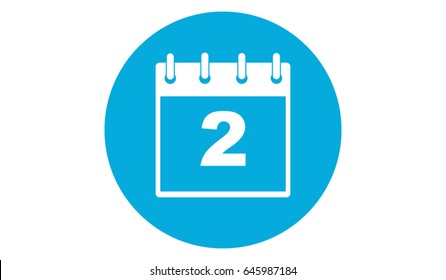 blue calendar 2 vector icon