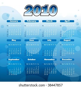 Blue Calendar 2010