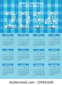 Blue calendar 2014 with space for text. Vector EPS 10 illustration.