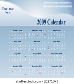 Blue calendar