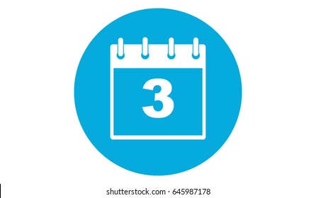 blue calendar 3 vector icon
