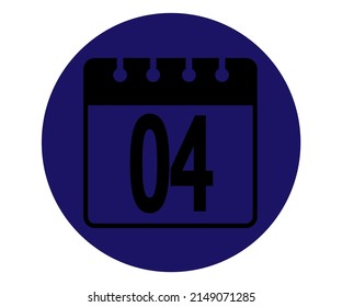 Blue calendar day 4 vector icon