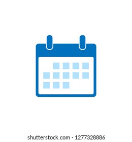 Blue Calendar Icon, Flat Design. Vector.