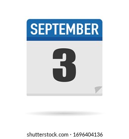 Blue Calendar icon flat style. Date, day, month. Vector illustration background for reminder, app, UI, event, holiday, office document and logo. isolated object and symbol. from year collection