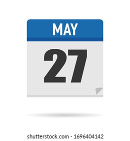 Blue Calendar icon flat style. Date, day, month. Vector illustration background for reminder, app, UI, event, holiday, office document and logo. isolated object and symbol. from year collection