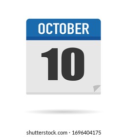 Blue Calendar icon flat style. Date, day, month. Vector illustration background for reminder, app, UI, event, holiday, office document and logo. isolated object and symbol. from year collection