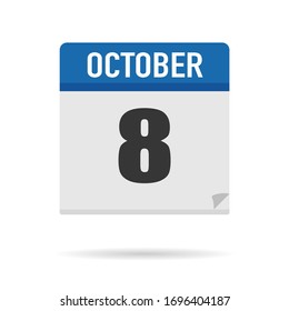 Blue Calendar icon flat style. Date, day, month. Vector illustration background for reminder, app, UI, event, holiday, office document and logo. isolated object and symbol. from year collection
