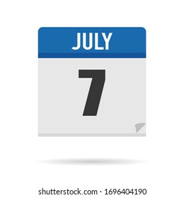 Blue Calendar icon flat style. Date, day, month. Vector illustration background for reminder, app, UI, event, holiday, office document and logo. isolated object and symbol. from year collection