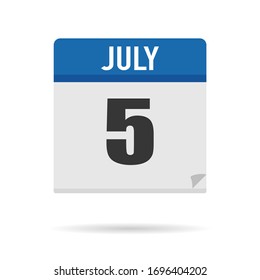 Blue Calendar icon flat style. Date, day, month. Vector illustration background for reminder, app, UI, event, holiday, office document and logo. isolated object and symbol. from year collection