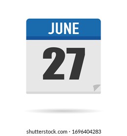 Blue Calendar icon flat style. Date, day, month. Vector illustration background for reminder, app, UI, event, holiday, office document and logo. isolated object and symbol. from year collection