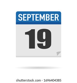 Blue Calendar icon flat style. Date, day, month. Vector illustration background for reminder, app, UI, event, holiday, office document and logo. isolated object and symbol. from year collection