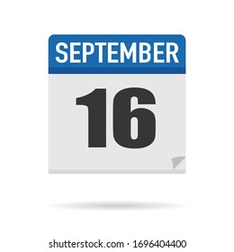Blue Calendar icon flat style. Date, day, month. Vector illustration background for reminder, app, UI, event, holiday, office document and logo. isolated object and symbol. from year collection