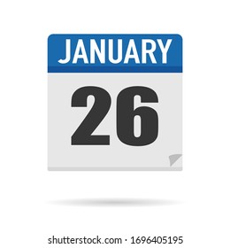 Blue Calendar icon flat style. Date, day, month. Vector illustration background for reminder, app, UI, event, holiday, office document and logo. isolated object and symbol. from year collection