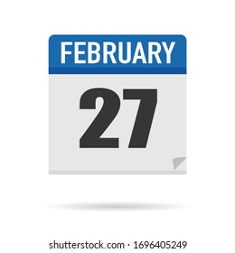 Blue Calendar icon flat style. Date, day, month. Vector illustration background for reminder, app, UI, event, holiday, office document and logo. isolated object and symbol. from year collection