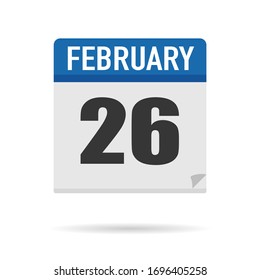 Blue Calendar icon flat style. Date, day, month. Vector illustration background for reminder, app, UI, event, holiday, office document and logo. isolated object and symbol. from year collection