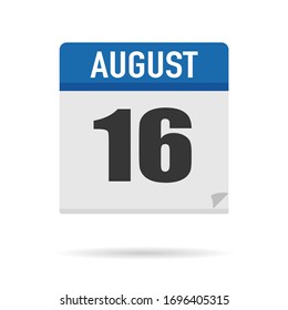 Blue Calendar icon flat style. Date, day, month. Vector illustration background for reminder, app, UI, event, holiday, office document and logo. isolated object and symbol. from year collection