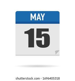Blue Calendar icon flat style. Date, day, month. Vector illustration background for reminder, app, UI, event, holiday, office document and logo. isolated object and symbol. from year collection