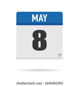 Blue Calendar icon flat style. Date, day, month. Vector illustration background for reminder, app, UI, event, holiday, office document and logo. isolated object and symbol. from year collection