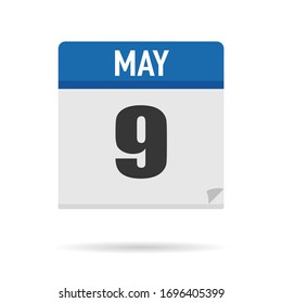 Blue Calendar icon flat style. Date, day, month. Vector illustration background for reminder, app, UI, event, holiday, office document and logo. isolated object and symbol. from year collection