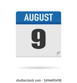 Estilo plano de icono del Calendario Azul. Fecha, día, mes. Fondo de ilustración vectorial para recordatorio, aplicación, UI, evento, vacaciones, documento de oficina y logotipo. objeto y símbolo aislados. colección del año