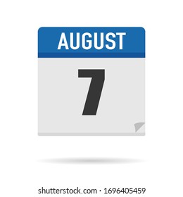 Blue Calendar icon flat style. Date, day, month. Vector illustration background for reminder, app, UI, event, holiday, office document and logo. isolated object and symbol. from year collection